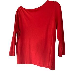 L.L. Bean Womens L-Reg Red 100% Supima Cotton Long Sleeve Top